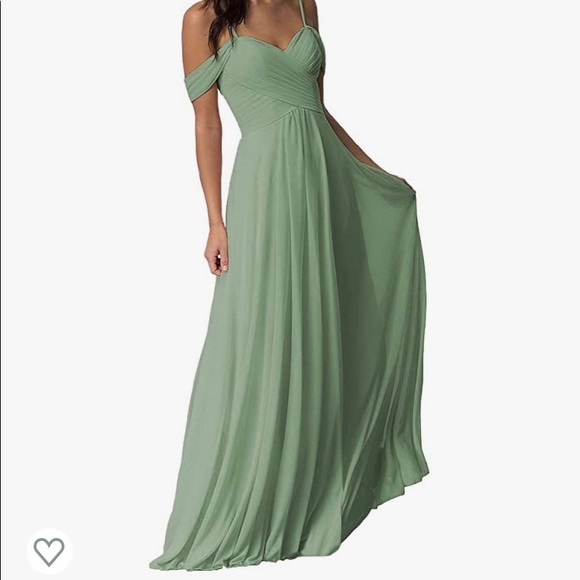 Dresses & Skirts - Dusty sage Long off shoulder dress